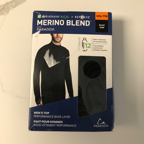Paradox Merino Blend Dri Release Performance Base Layer ECO Repreve US XXL NWT - Picture 9 of 10